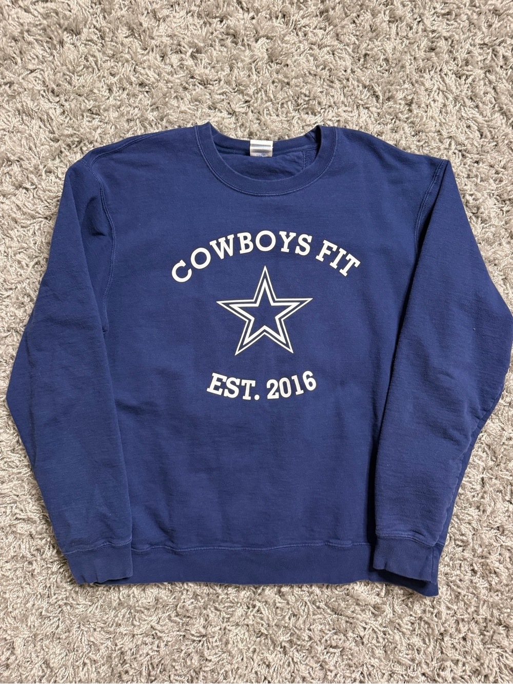 Navy 'COWBOYS FIT' Graphic Crewneck Sweatshirt - Picture 2 of 3